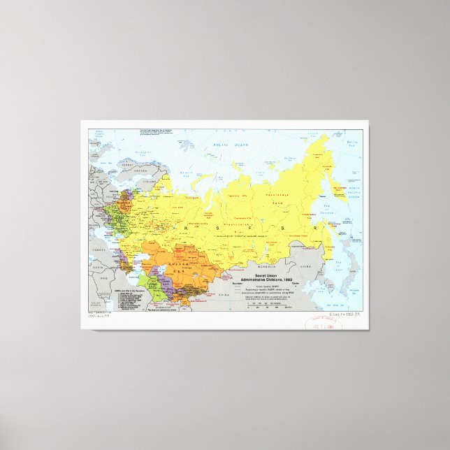 Soviet Union Administrative Divisions Map (1983) Canvas Print (Front)