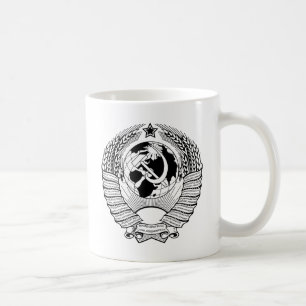 Soviet Union Coat of Arms Black & White Coffee Mug
