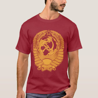 Soviet Union Coat of Arms Wreath Vintage Russian T-Shirt