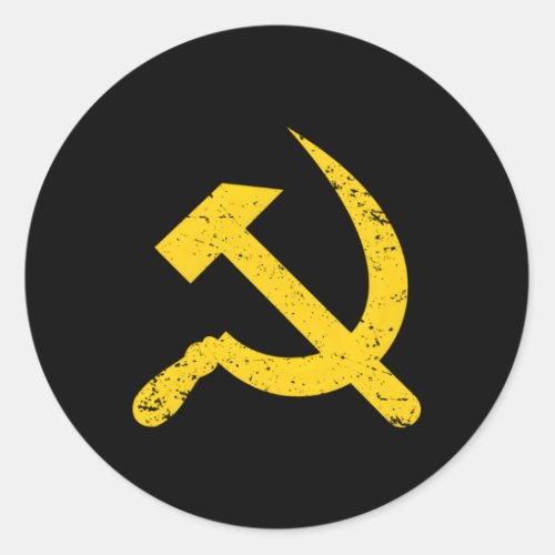 Soviet Union Communist Flag Hammer And Sickle Classic Round Sticker