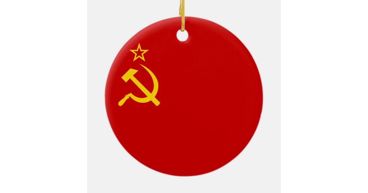 Socialist Holiday Yellow and Red Hammer and Sickle CCCP 