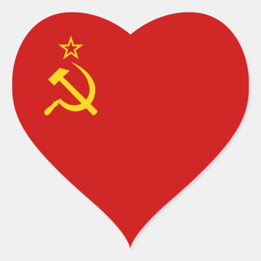 Soviet Union Flag Heart Sticker | Zazzle