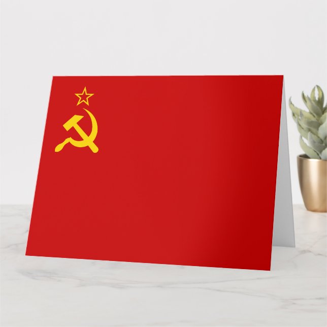 Soviet Union Flag, USSR, CCCP, Communism, Lenin Card (Small Plant)