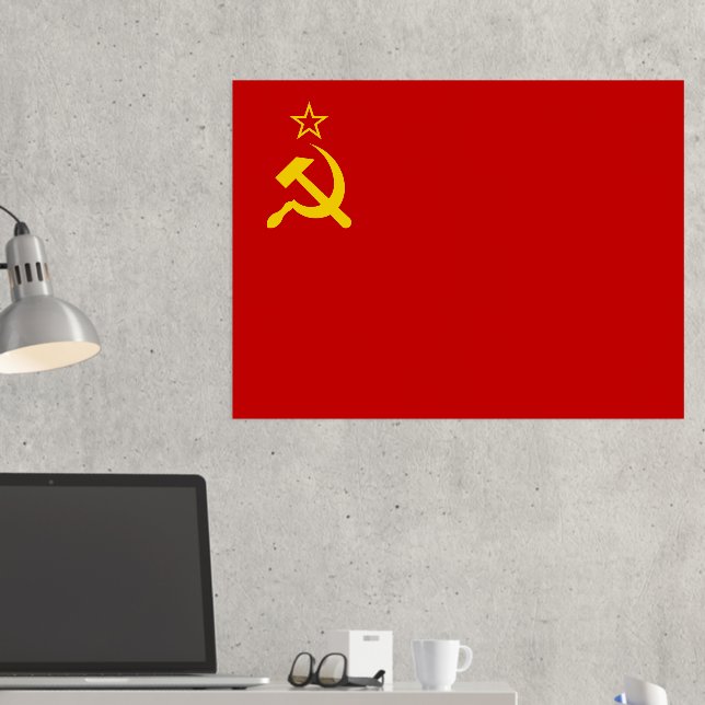 Soviet Union Flag, USSR, CCCP, Communism, Lenin Foil Prints (In Situ (Desk 2))