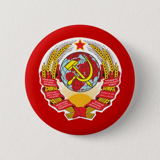 Soviet Union Hammer And Sickle Button (Front)