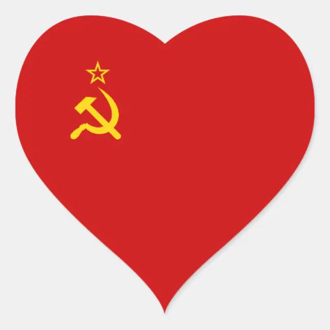 Soviet Union/USSR/CCCP Heart Flag Heart Sticker | Zazzle