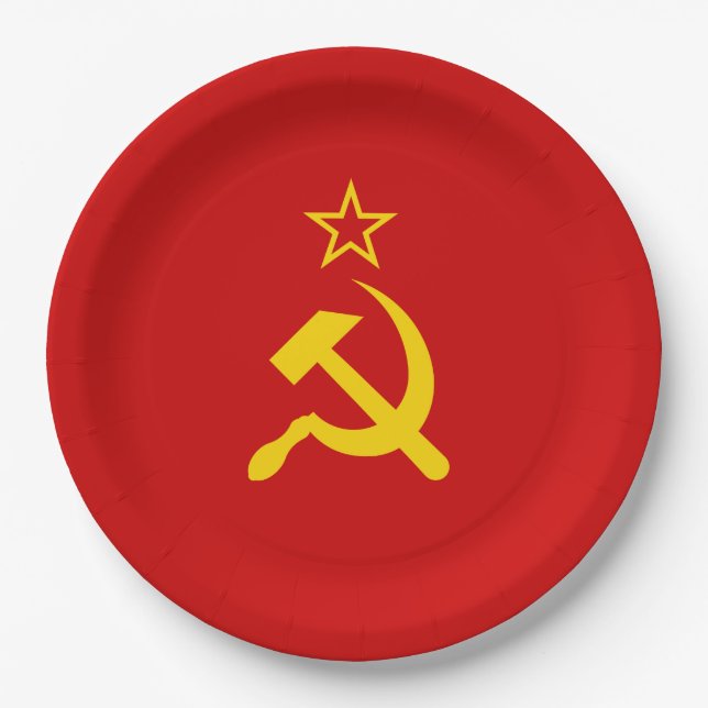 Soviet Union (USSR) (Communist Hammer and Sickle) Paper Plates (Front)