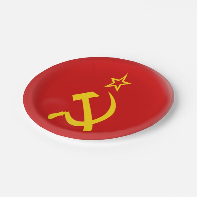 Soviet Union - USSR  Flag Paper Plates (Angled)