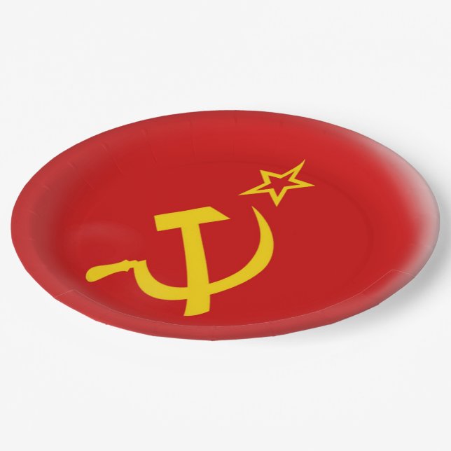 Soviet Union - USSR  Flag Paper Plates (Angled)