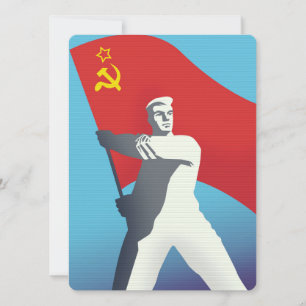 Soviet Union Worker Vintage Art print.