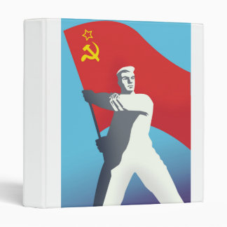 Soviet Union Worker Vintage Art print. 3 Ring Binder