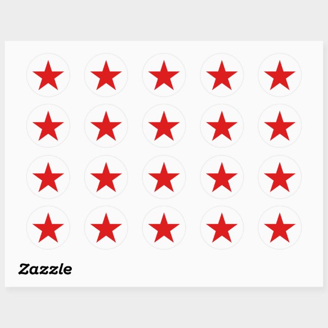 Soviet USSR Communist Military Red Star   Classic Round Sticker (Sheet)