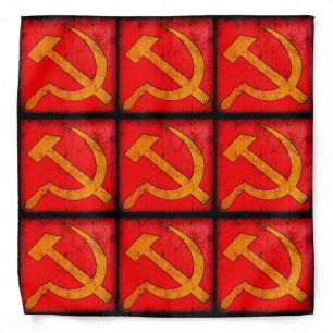 Soviet USSR Grunge Hammer & Sickle Pattern Bandana