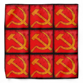 Soviet USSR Grunge Hammer & Sickle Pattern Bandana