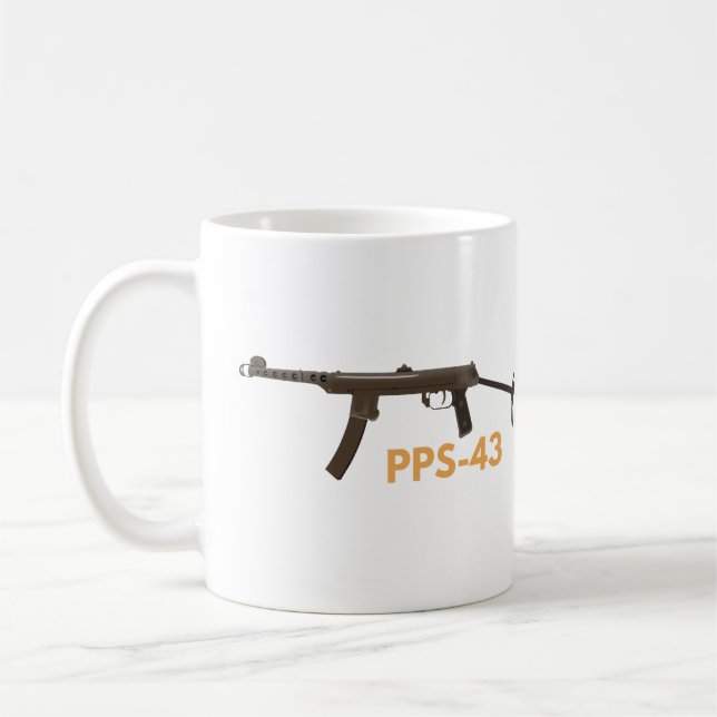 Soviet WW2 PPS-43 Submachine Gun Coffee Mug (Left)