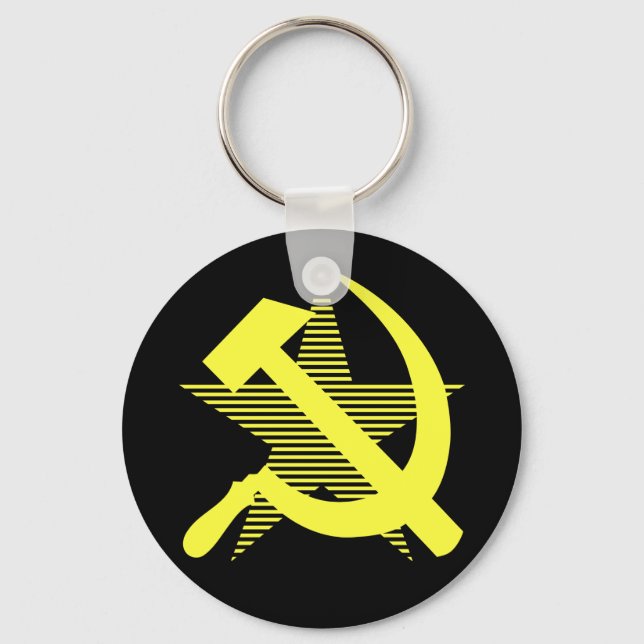 Soviet Yellow Hammer & Sickle Keychain (Front)