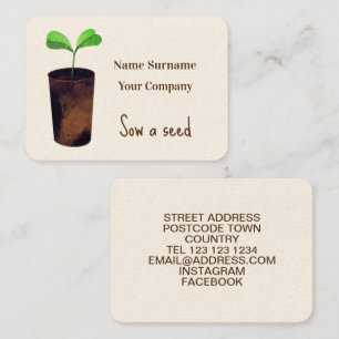 Sow a seed business card