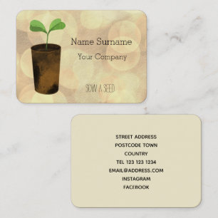 Sow a seed business card
