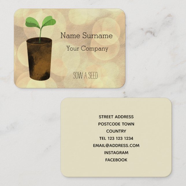 Sow a seed business card (Front/Back)