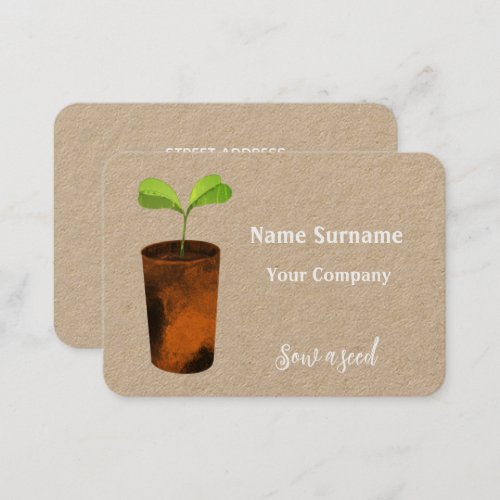 Sow a seed business card
