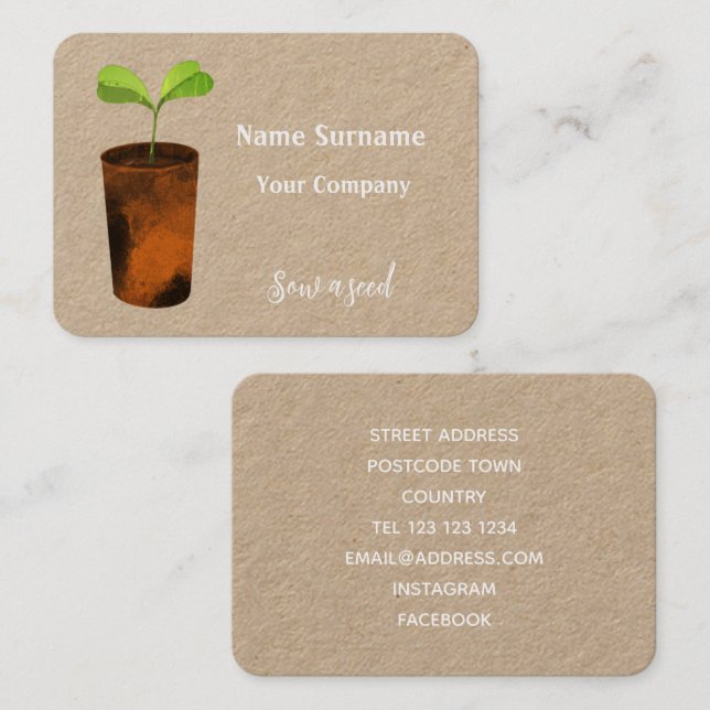 Sow a seed business card (Front/Back)