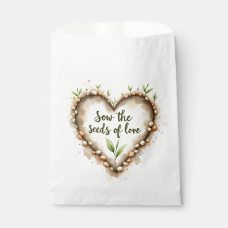Sow Love Seeds Favor Bag - Earthy Watercolor Heart