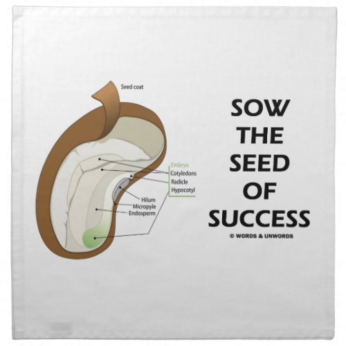 Sow The Seed Of Success Seed Anatomy Humor Cloth Napkin
