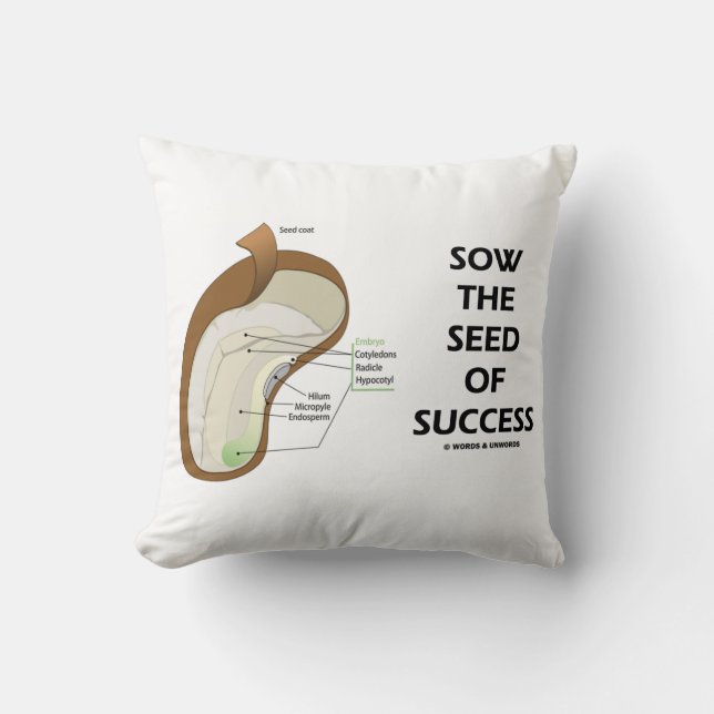 Sow The Seed Of Success (Seed Anatomy Humor) Throw Pillow (Front)