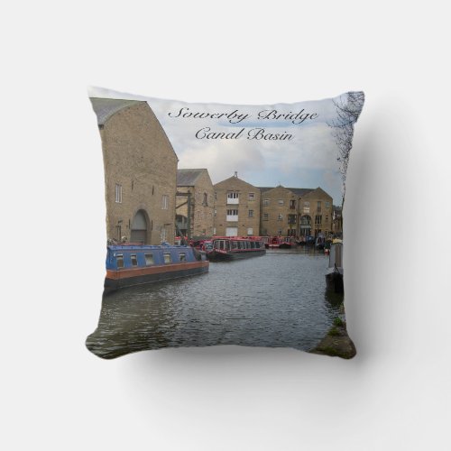 Sowerby Bridge Canal Basin Throw Pillow