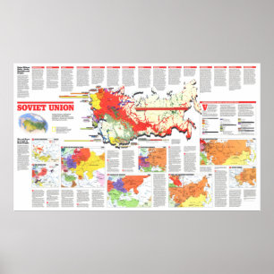 " Sowjetunion: 1990 - Detaillierte Karte ...  Poster
