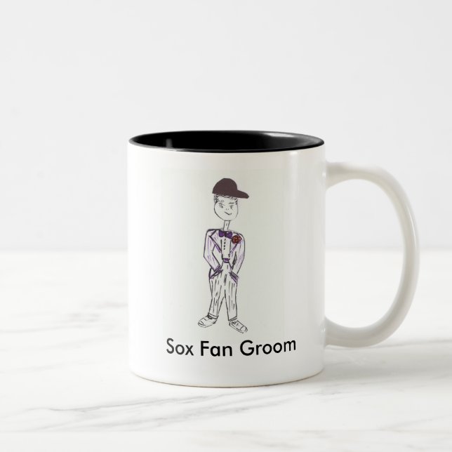 Sox Fan Groom Two-Tone Coffee Mug (Right)