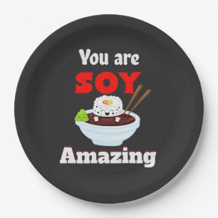 Soy amazing Kawaii Sushi Paper Plates