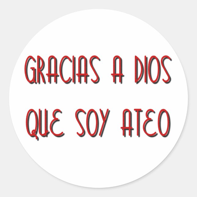 Soy Ateo Classic Round Sticker (Front)