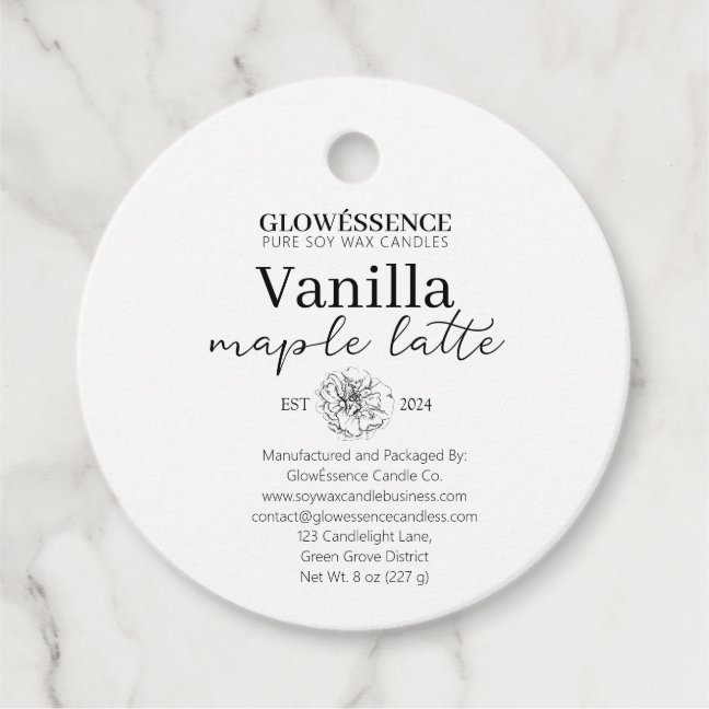 Soy Candle Label Flower