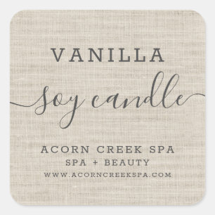 Soy Candle Label   Rustic Burlap