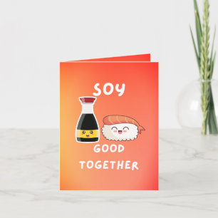 Soy Good Together - Cute and Punny Foodie Letterpress Thank You Card