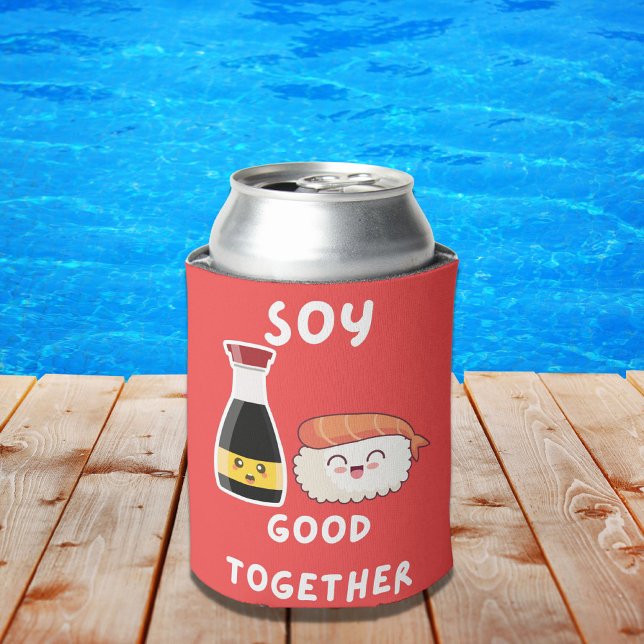 Soy Good Together Funny Asian Food Pun Can Cooler (Creator Uploaded)
