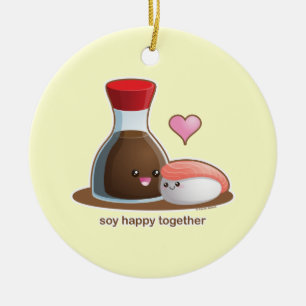 Soy Happy Ceramic Ornament