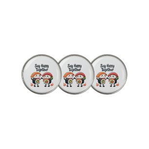 Soy happy together Sushi Kawaii Japanese Food  Golf Ball Marker