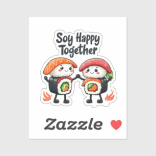 Soy happy together Sushi Kawaii Japanese Food Sticker