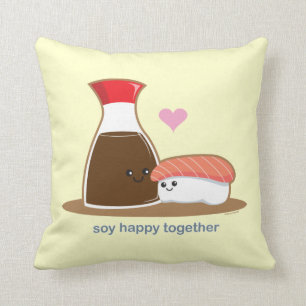 Soy Happy Together Throw Pillow