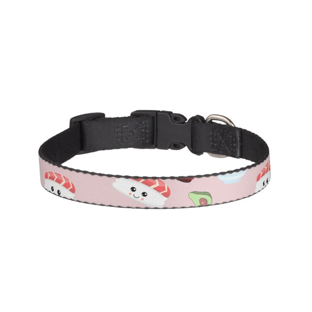 Soy in love cute light pink Kawaii Sushi Pet Collar (Front)
