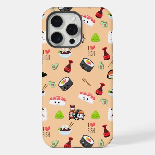 Soy in love cute yellow Kawaii Sushi  iPhone 15 Pro Max Case