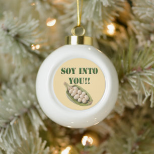 Soy Into You: A Vegan Love Story, Ceramic Ball Christmas Ornament