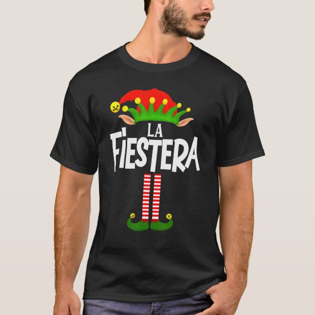Soy La Fiestera Elf Family Group Matching In Spani T-Shirt (Front)