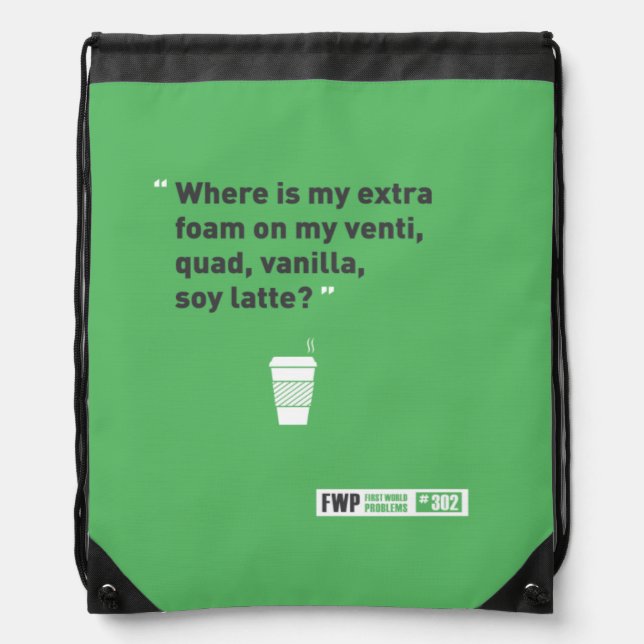 Soy Latté Drawstring Bag (Front)