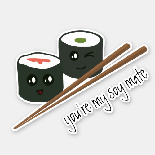 Soy Mate Cute Sushi Addict Kawaii Character Sticker
