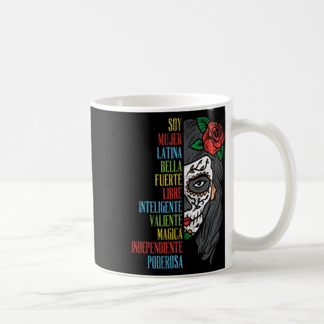 Soy Mujer Latina Sugar Skull Women Cinco De Mayo H Coffee Mug (Right)