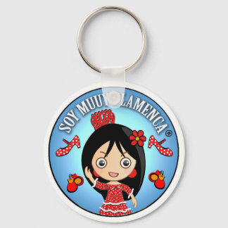 Soy Muuy Flamenca: Morena y Traje Gitana Rojo Keychain