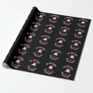 Soy-phisticated Funny Soy Sauce Pun Dark BG Wrapping Paper
